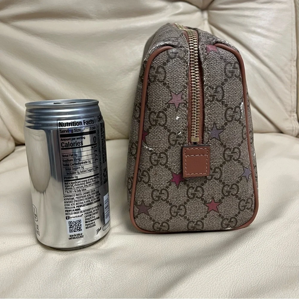 GUCCI SUPREME Star Print Zipper Cosmetic Pouch Make Up Bag